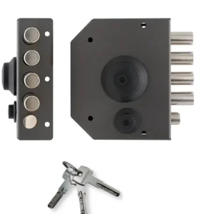Serratura di sicurezza sovrapposta T1260.60 con pomolo interno per porta in legno Destra 9964 destra Aanbieding